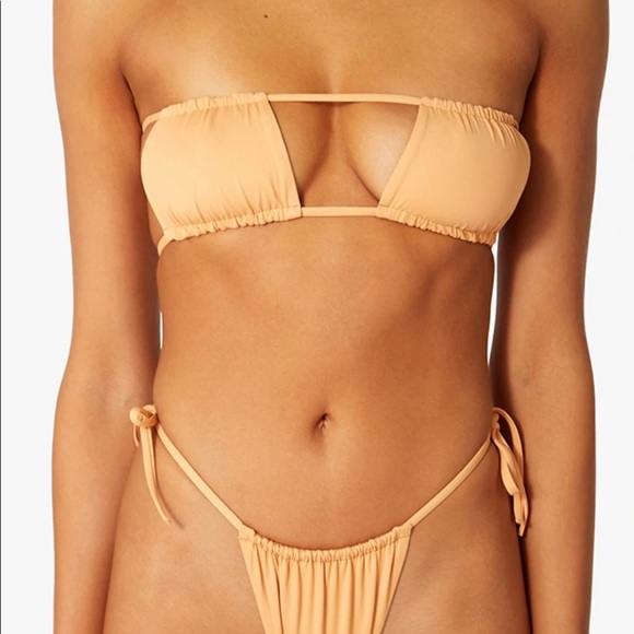 WEWOREWHAT RUCHED BANDEAU BIKINI (2pc) S Top M Bottom - Picture 6 of 9